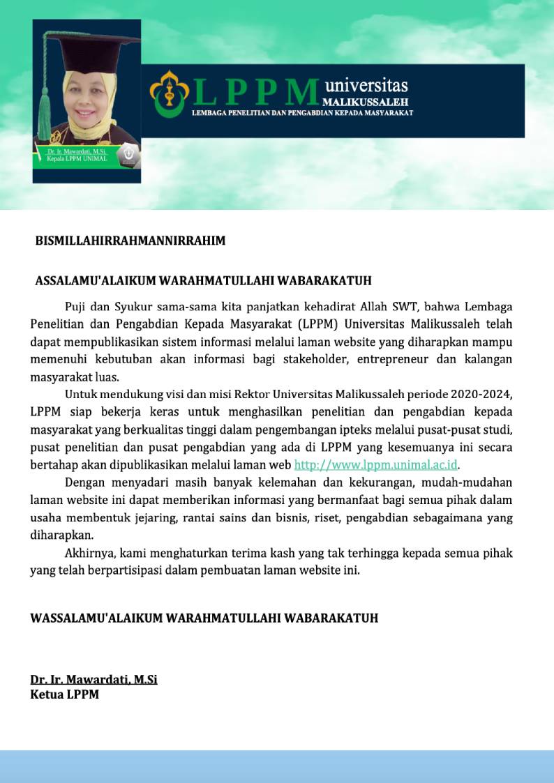 Sambutan Ketua LPPM Unimal2024